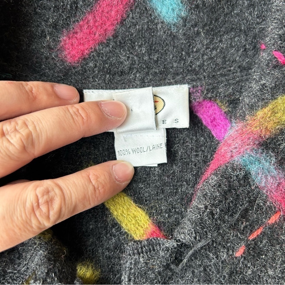 Talbots Abstract Printed Pure  Wool Felted Jacket - Picture 7 of 15